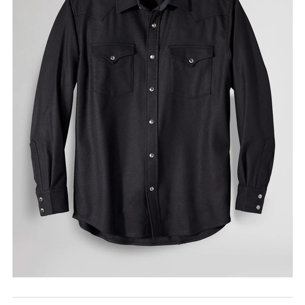 Pendleton Canyon Fitted Black Wool Button Front S… - image 2